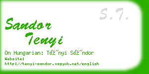 sandor tenyi business card